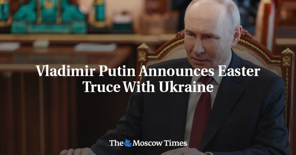 Владимир Путин объявляет пасхальное перемирие с Украиной Владимир Путин объявляет пасхальное перемирие с Украиной