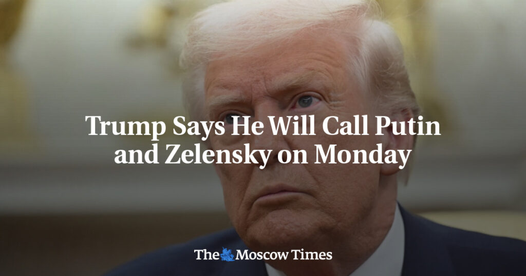 Трамп заявил, что в понедельник позвонит Путину и Зеленскому Трамп заявил, что в понедельник позвонит Путину и Зеленскому