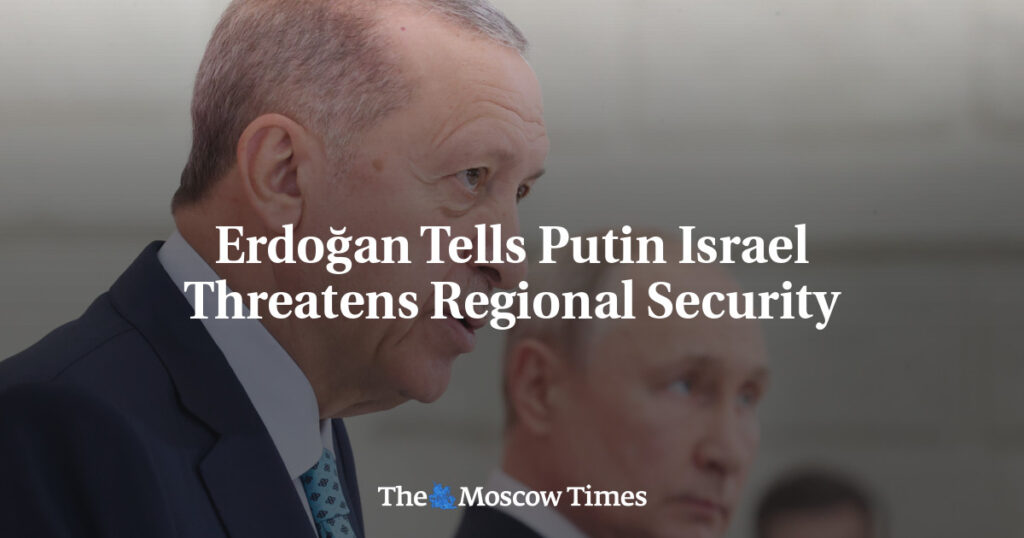 Эрдоган заявил Путину, что Израиль угрожает региональной безопасности Эрдоган заявил Путину, что Израиль угрожает региональной безопасности