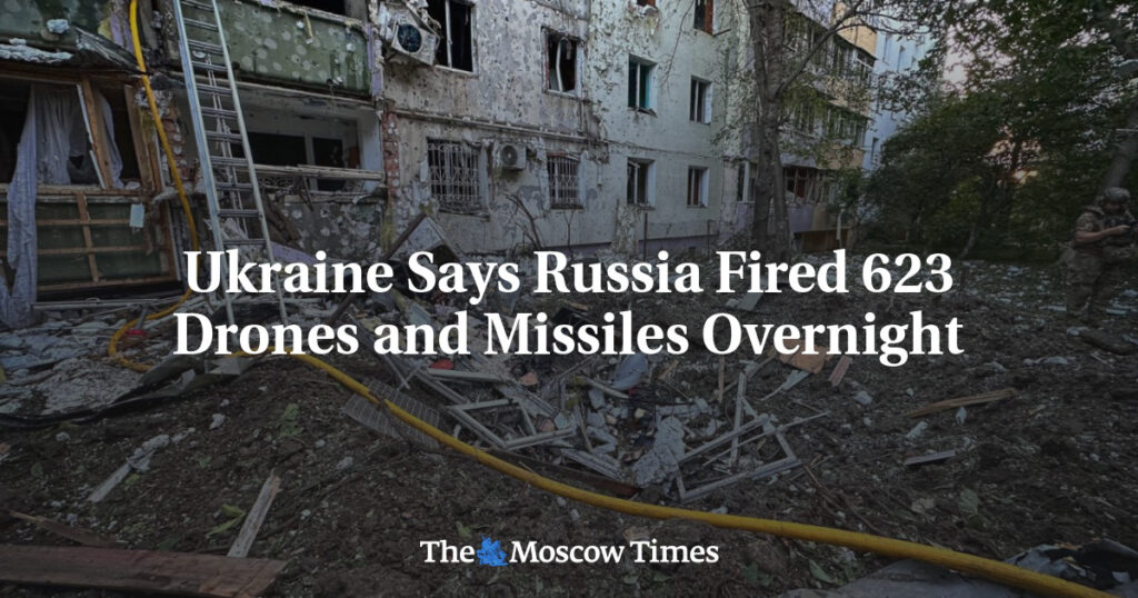 Украина заявляет, что Россия выпустила 623 дрона и ракеты за ночь Украина заявляет, что Россия выпустила 623 дрона и ракеты за ночь