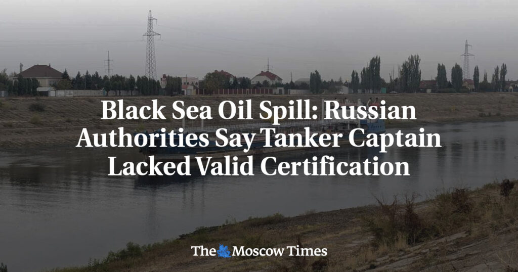 Разлив нефти в Черном море: российские власти заявляют, что капитан танкера не имел действующего сертификата Разлив нефти в Черном море: российские власти заявляют, что капитан танкера не имел действующего сертификата