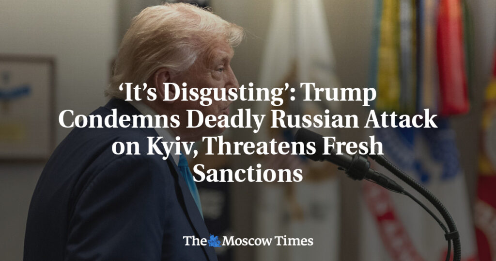 «Это отвратительно»: Трамп осудил смертоносную атаку России на Киев и пригрозил новыми санкциями