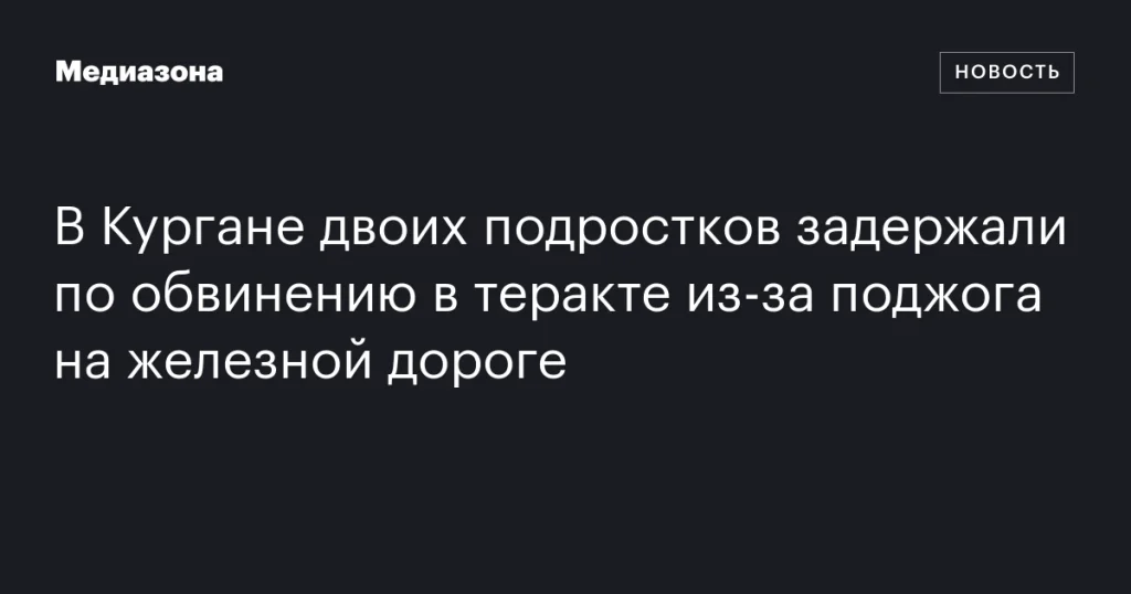 В Кургане задержали подростков, обвиняемых в теракте из-за поджога на железной дороге В Кургане задержали подростков, обвиняемых в теракте из-за поджога на железной дороге