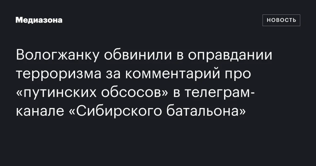 Жительницу Вологды обвинили в оправдании терроризма из-за комментария в телеграм-канале