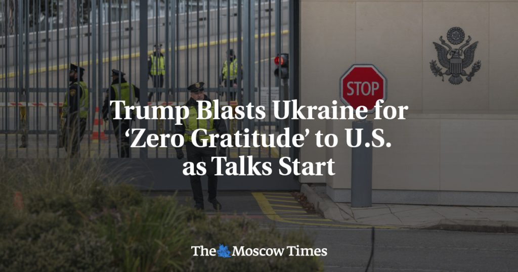 Трамп упрекает Украину за ‘нулевую благодарность’ США на фоне начала переговоров