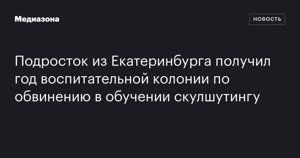 Екатеринбуржского подростка приговорили к году в воспитательной колонии за обучение скулшутингу Екатеринбуржского подростка приговорили к году в воспитательной колонии за обучение скулшутингу