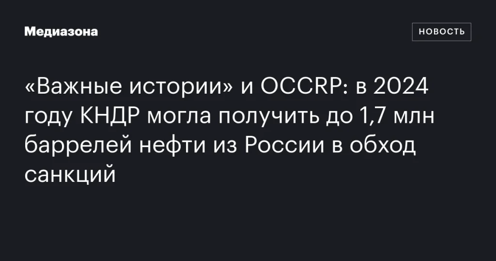 В 2024 году Северная Корея могла незаконно получить до 1,7 млн баррелей нефти из России