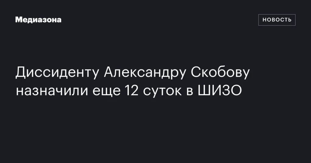Диссиденту Александру Скобову добавили 12 суток в ШИЗО