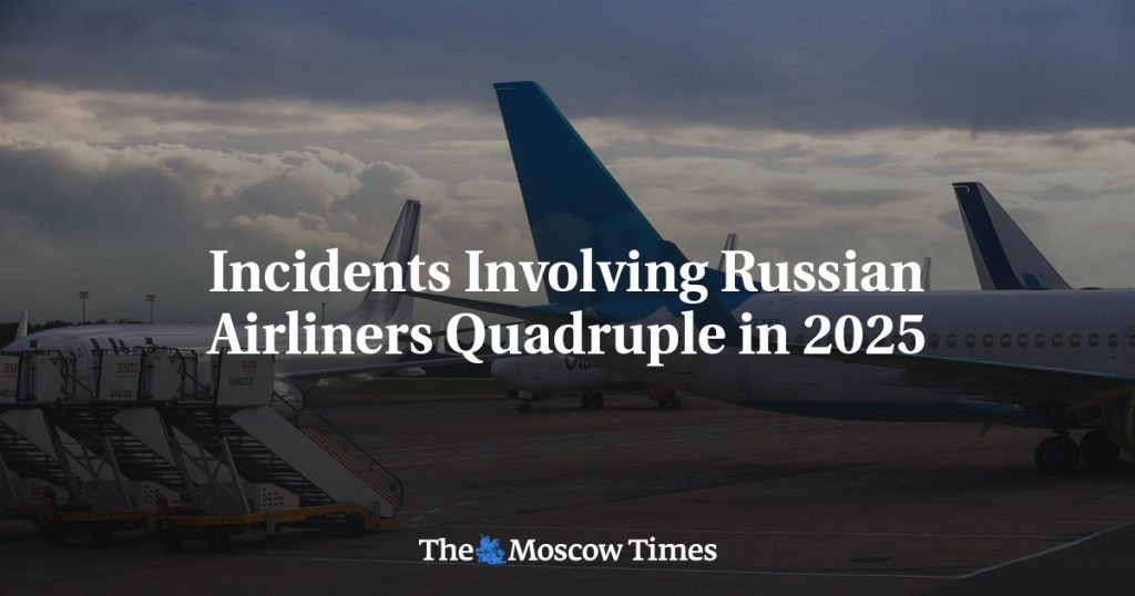 Число инцидентов с российскими авиалайнерами увеличилось в четыре раза в 2025 году