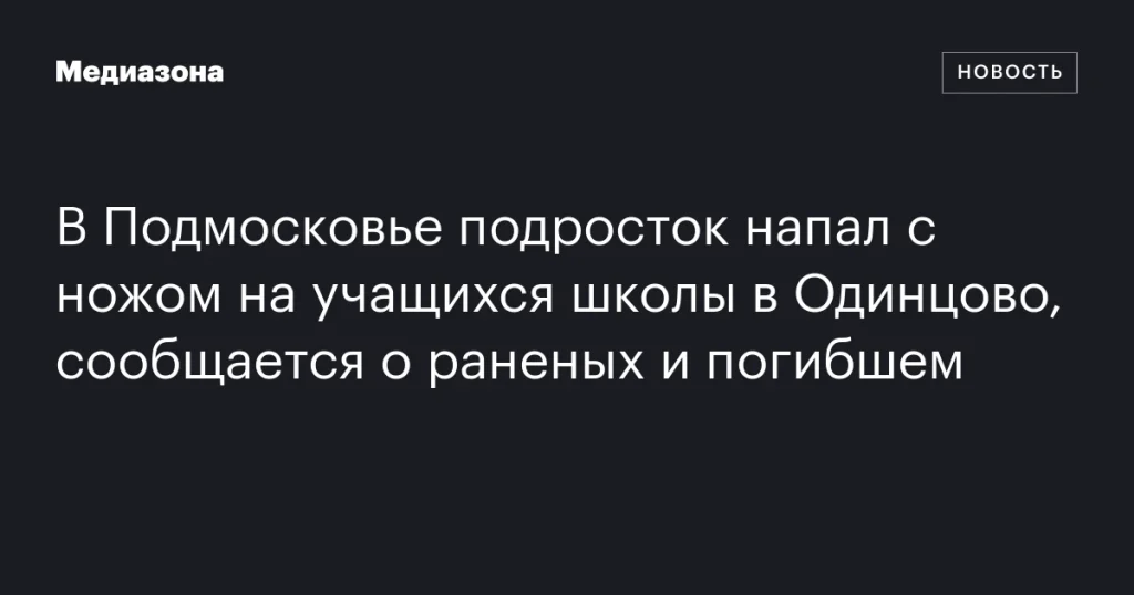 Подросток устроил нападение с ножом в школе Одинцово: есть раненые и погибший Подросток устроил нападение с ножом в школе Одинцово: есть раненые и погибший