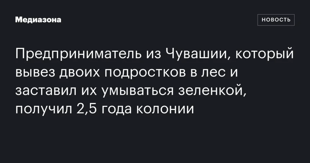 Предприниматель из Чувашии приговорен к 2,5 годам колонии за принуждение подростков умываться зеленкой
