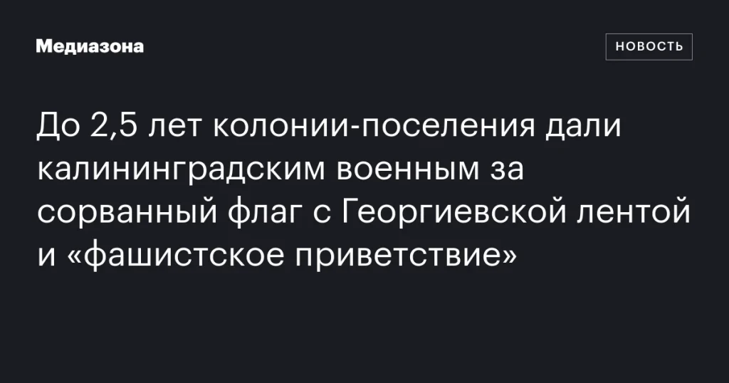 Калининградские военные получили до 2,5 лет колонии за инцидент с флагом и жестом