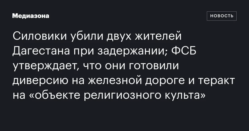 ФСБ заявила о ликвидации двух жителей Дагестана, подозреваемых в подготовке диверсий и теракта