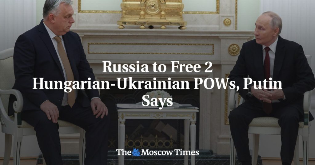 Россия освободит двух венгерско-украинских военнопленных, заявил Путин Россия освободит двух венгерско-украинских военнопленных, заявил Путин