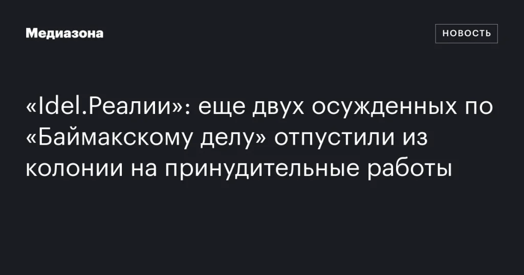 Еще двоих осужденных по «Баймакскому делу» освободили из колонии для принудительных работ