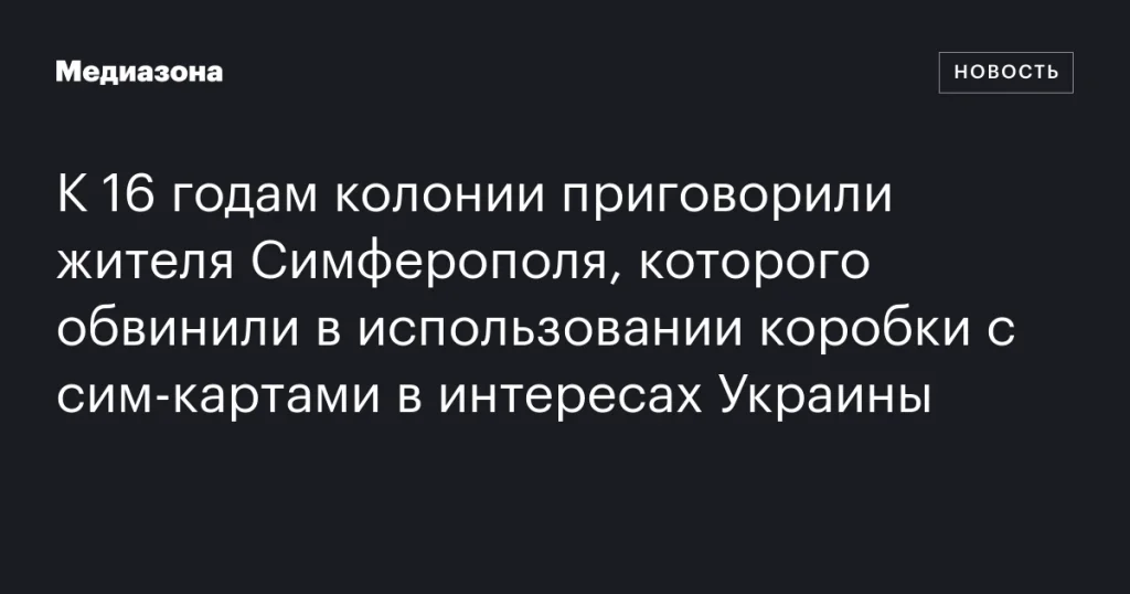 Жителя Симферополя приговорили к 16 годам колонии за использование коробки с сим-картами в интересах Украины
