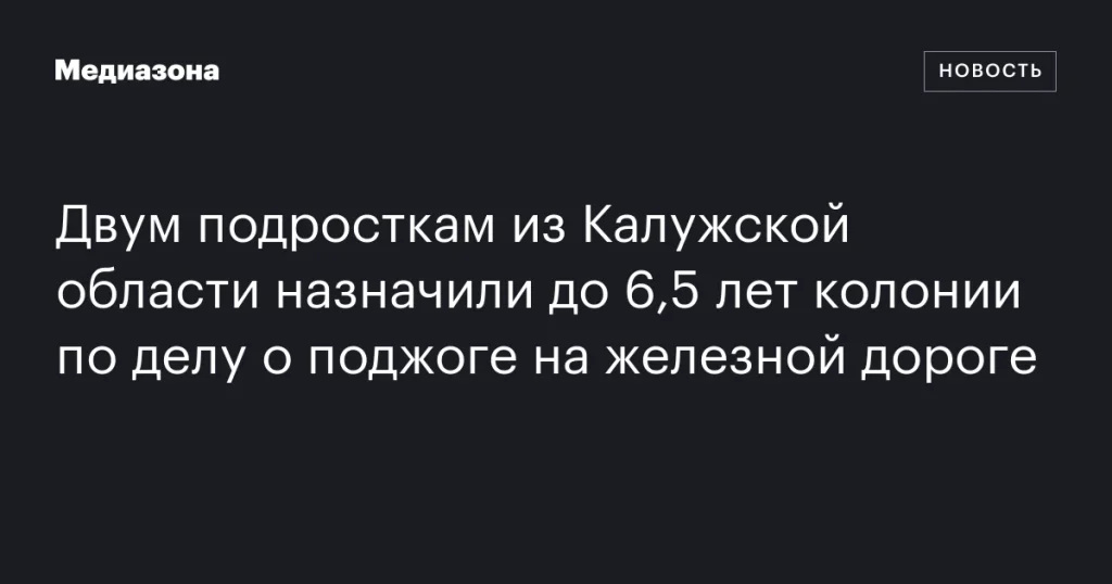 Подростков из Калужской области приговорили к 6,5 годам колонии за поджог на железной дороге Подростков из Калужской области приговорили к 6,5 годам колонии за поджог на железной дороге