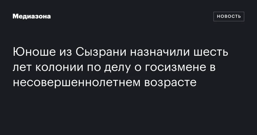Юноша из Сызрани получил шесть лет колонии за госизмену, совершенную в несовершеннолетнем возрасте