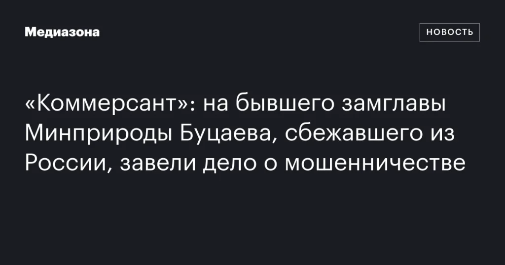 На экс-замглаву Минприроды Буцаева, покинувшего Россию, открыто дело о мошенничестве