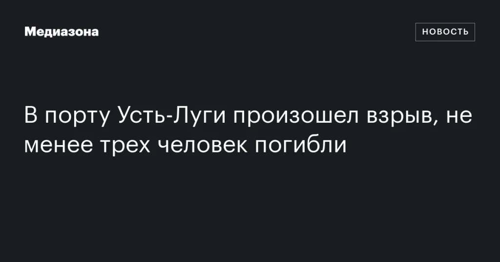 Взрыв в порту Усть-Луги: погибли минимум три человека Взрыв в порту Усть-Луги: погибли минимум три человека