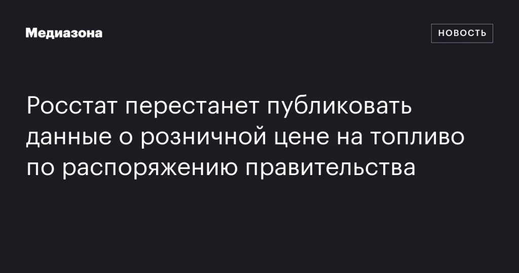 Росстат прекратит обнародование данных о ценах на топливо в рознице по указанию правительства