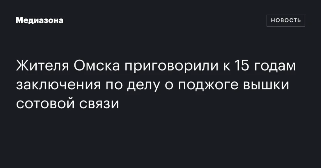 Омича осудили на 15 лет за поджог сотовой вышки Омича осудили на 15 лет за поджог сотовой вышки