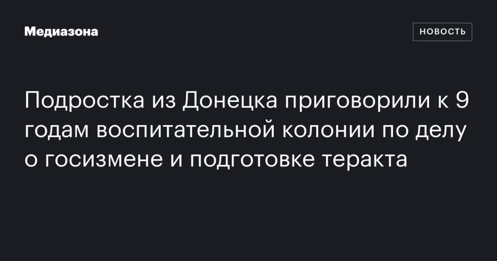 Донецкого подростка осудили на 9 лет колонии за госизмену и подготовку теракта