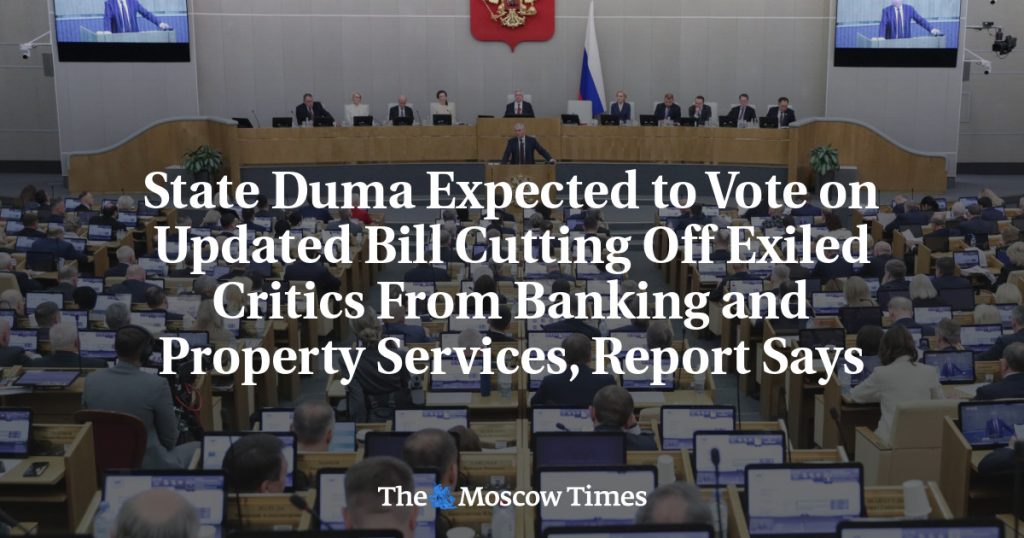 Госдума планирует голосование по законопроекту о лишении доступов к банковским и имущественным услугам для критиков в изгнании, сообщает источник Госдума планирует голосование по законопроекту о лишении доступов к банковским и имущественным услугам для критиков в изгнании, сообщает источник