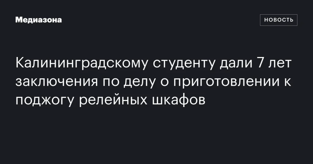 Калининградский студент получил 7 лет за попытку поджога релейных шкафов Калининградский студент получил 7 лет за попытку поджога релейных шкафов