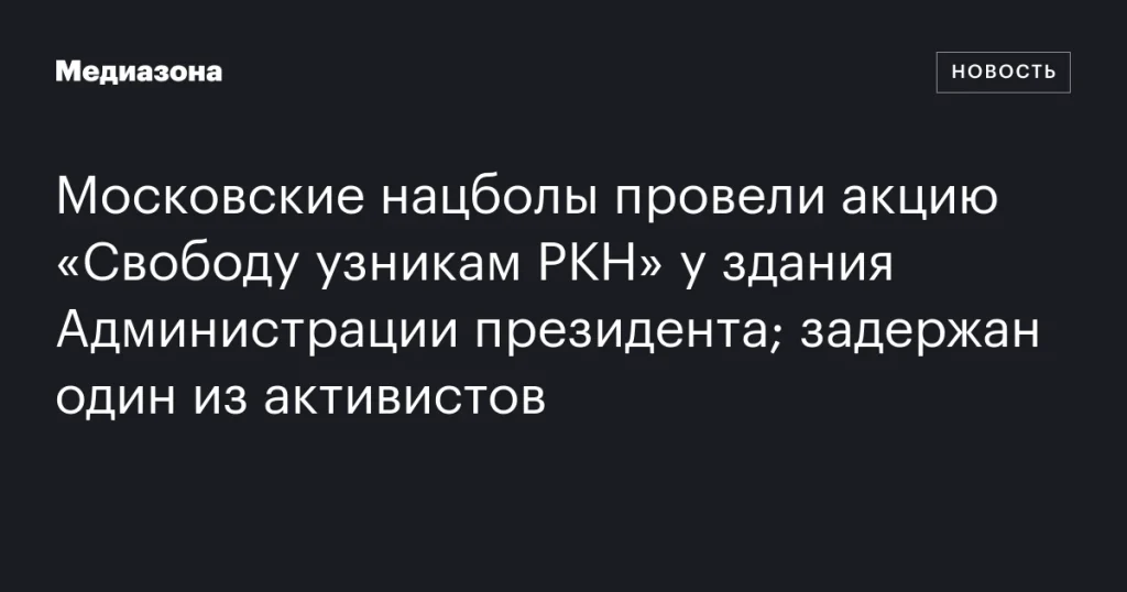 Акция «Свободу узникам РКН» у Администрации президента: задержан активист Акция «Свободу узникам РКН» у Администрации президента: задержан активист